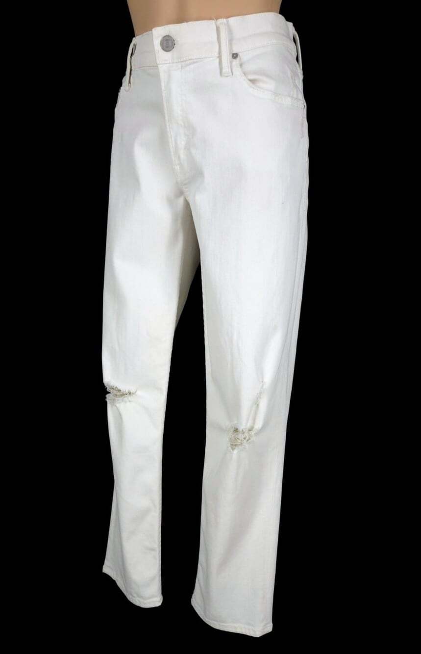Mother The Dropout Jeans US 26 EU 36 Womens White Little Miss Innocent $198 - Picture 4 of 11